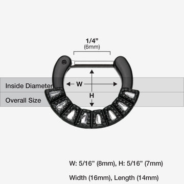 Detail View 1 of Colorline Sabre Arc Septum Clicker-Black/Clear